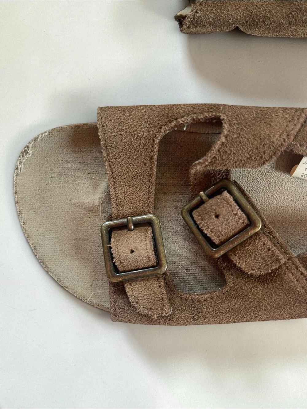JANIE & JACK VGUC Genuine Leather Suede Buckle Strap Sandals